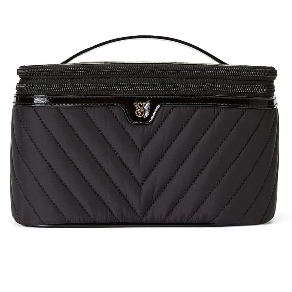 Victoria's Secret Black Quilted Cosmetic Bag